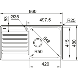 Zlewozmywak Franke Bell BCX 211-86/7 prawa komora 127.0738.578